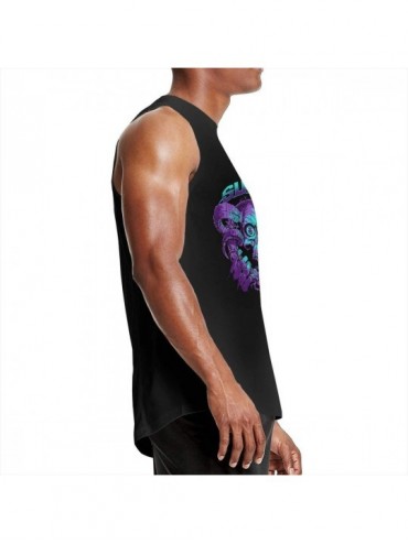 Undershirts Men's Gray Summer Round Neck Sleeveless T-Shirt-Sum 41 Gym Shirt for Relaxing - Sum 41 28 - CL19C6Z22EO $49.64