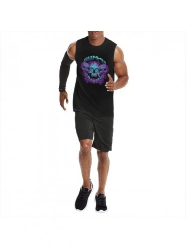 Undershirts Men's Gray Summer Round Neck Sleeveless T-Shirt-Sum 41 Gym Shirt for Relaxing - Sum 41 28 - CL19C6Z22EO $19.52