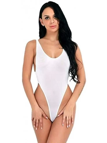Slips Fashion New Women Sheer Lingerie Bodysuit Thong Underwear Jumpsuit Sleepwear - White - C518XUWDZW7 $8.88