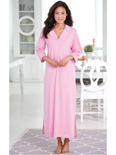 Nightgowns & Sleepshirts Womens Nightgown So Soft - Long Nightgowns for Women - Pink - CC12O09AUWN $44.81