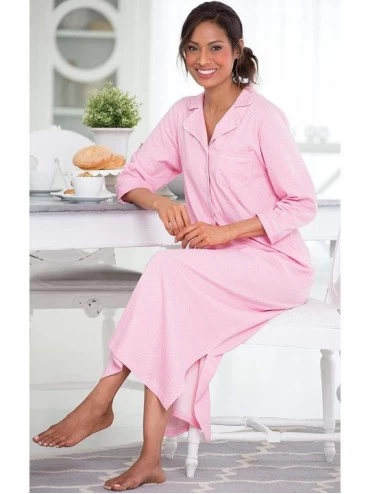 Nightgowns & Sleepshirts Womens Nightgown So Soft - Long Nightgowns for Women - Pink - CC12O09AUWN $44.81