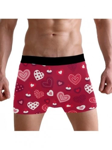 Boxer Briefs Mens Breathable Boxer Briefs Male Classic Fit Underwear S M L XL - Heart - C818NOCHZHE $13.17