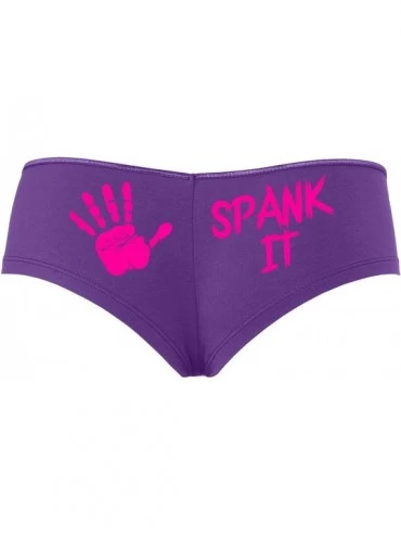 Panties Spank It My Ass with Hand Palm Print BDSM Sexy Boyshort - Hot Pink - CY18SQI3392 $16.74