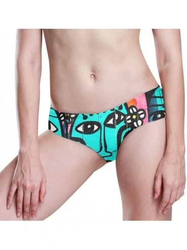 Panties Graffiti Art Pattern Women Panties Soft Low Waist Briefs for Women - CJ196DL9M85 $21.47