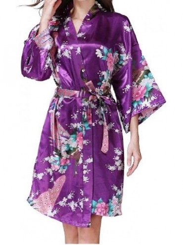 Tops Womens Kimono Floral Printing Mid-Length Half Sleeve Comfy Loungewear PJ - 4 - C219876RMZ6 $39.82