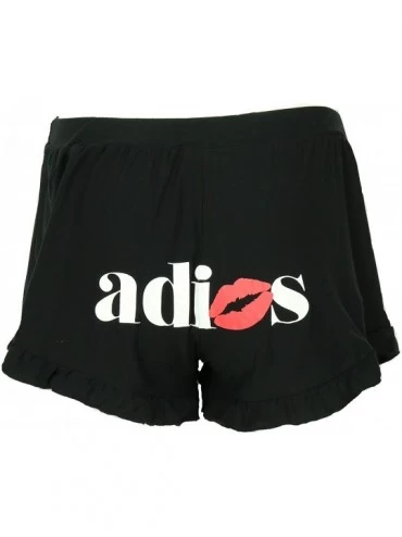 Sets Women's Plus Size Sexy Pajama Set- Tank Top and Shorts - Black- Hasta La Vista- Adios - CU18WY9NNXA $19.86