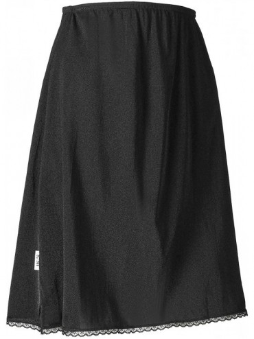 Slips Women's Classic Half Slip Skirt Dress For Ladies and Girls - Slight Flare - Anti Static. - Black - C4189Z0UG7E $30.63