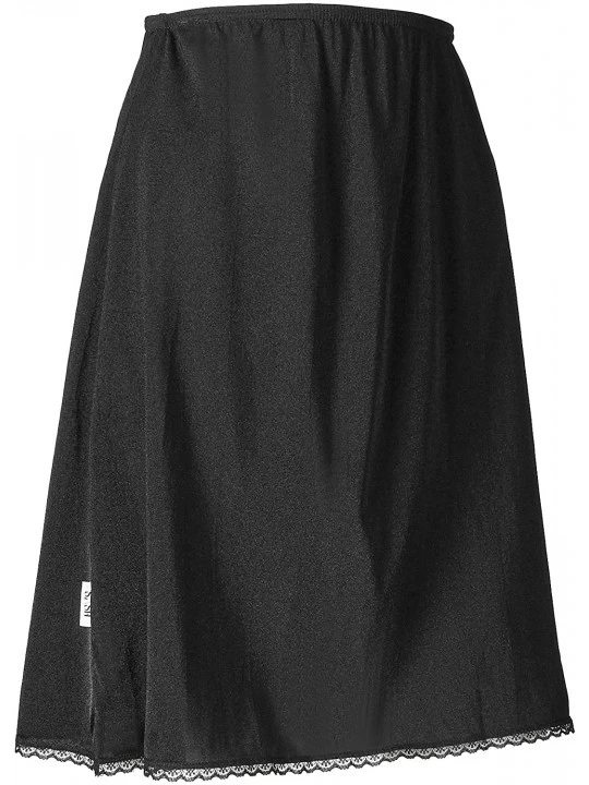 Slips Women's Classic Half Slip Skirt Dress For Ladies and Girls - Slight Flare - Anti Static. - Black - C4189Z0UG7E $11.72
