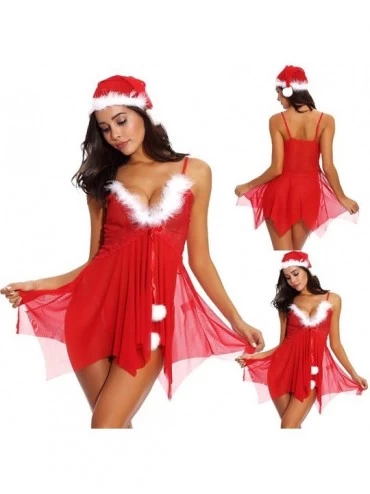 Slips Christmas Sexy Lingerie for Women Underwear Braces Red Uniform Temptation Babydoll Nightdress Valentine's Day WEI MOLO ...