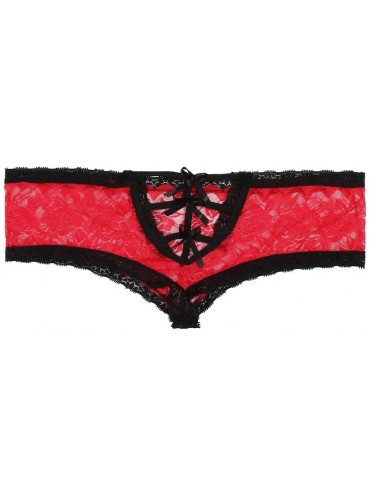 Thermal Underwear Women Sexy Lingerie G-String Briefs Underwear Panties T String Thongs Knick - Red - CV199UUEM4R $19.63