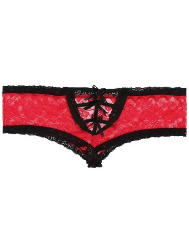 Thermal Underwear Women Sexy Lingerie G-String Briefs Underwear Panties T String Thongs Knick - Red - CV199UUEM4R $19.11