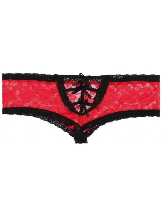 Thermal Underwear Women Sexy Lingerie G-String Briefs Underwear Panties T String Thongs Knick - Red - CV199UUEM4R $8.01