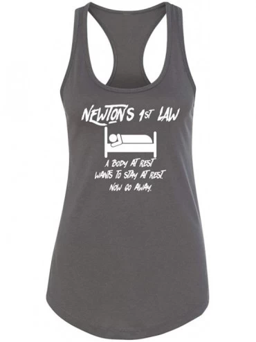 Tops Ladies Newtons First Law Sleep Racerback - Dark Grey - CU18YG2XLCG $24.26