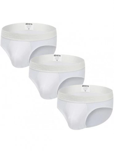 Briefs Men's Briefs Underwear 3-Pack Mesh Breathable Low Rise Soft Summer Brief - White - CN18Y62RSSX $27.76