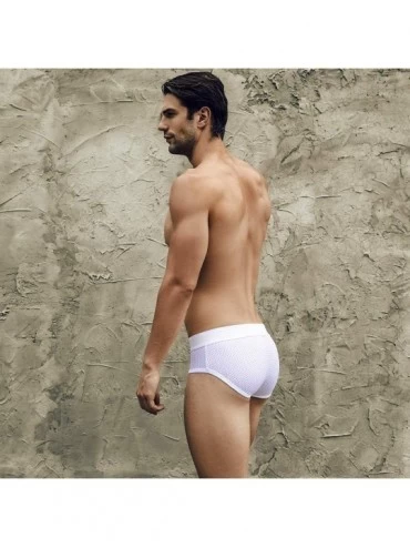 Briefs Men's Briefs Underwear 3-Pack Mesh Breathable Low Rise Soft Summer Brief - White - CN18Y62RSSX $11.10