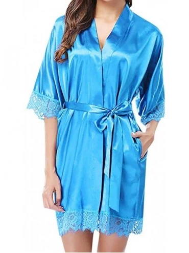 Shapewear Lingerie Nightgowns for Women Silky Satin Sexy Lace Sleepwear Nightwear Pajamas Suit with Belt Clubwear WEI MOLO - ...