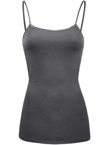 Camisoles & Tanks Womens Basic Camisole Tank Top - Charcoal - C918E7XUHUK $19.81