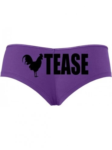 Panties Cock Rooster Tease Hotwife Slut Purple Sexy Boyshort Underwear - Black - C418SRNUX73 $14.03