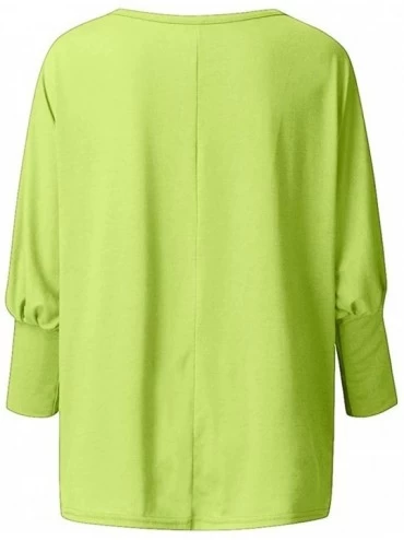 Baby Dolls & Chemises Women Sweatshirt Letter Printed Long Sleeve Off Shoulder Tops Loose Shirt Blouse Top - Yellow - CF18XHE...