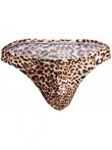 Men's Leopard Print Low Rise Thongs Enhancing Pouch Soft Bikini ...