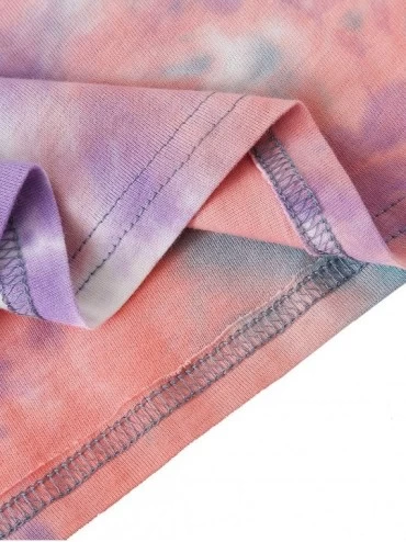 Sets Women's Tie Dye Round Neck Short Sleeve Tee and Pants Pajama Set - Tie Dye-6 - CH19034YESR $28.26
