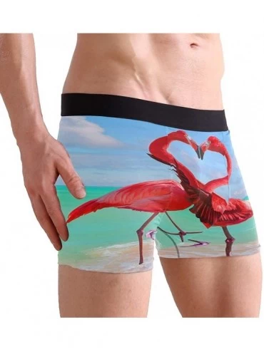 Boxer Briefs Giraffe Lover Boxer Briefs Men's Underwear Boys Stretch Breathable Low Rise Trunks - Flamingos Embrace - CH18WE2...