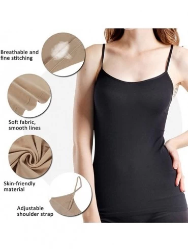 Camisoles & Tanks Camisole for Women- Adjustable Spaghetti Strap Cami - Black&white&gray - CW18S4IS5MW $20.53