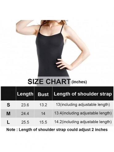 Camisoles & Tanks Camisole for Women- Adjustable Spaghetti Strap Cami - Black&white&gray - CW18S4IS5MW $20.53