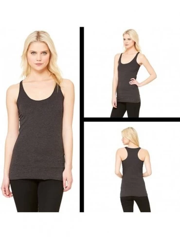 Camisoles & Tanks Eat Dirt Die Trash Blanche Golden Triblend Racerback Tank Top for Women - Charcoal Grey - CQ18OY7HSCE $24.58
