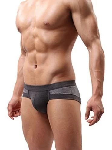 Briefs Underwear-Soft Underwear Bulge Pouch Camouflage Print Underpant - Ck Pure-gray - C918T065CXK $9.69