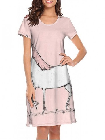 Nightgowns & Sleepshirts Nightgown Womens Sleepwear Cute Cartoon Girl and Unicorn Best Friends Short Sleep Shirt Nightwear - ...