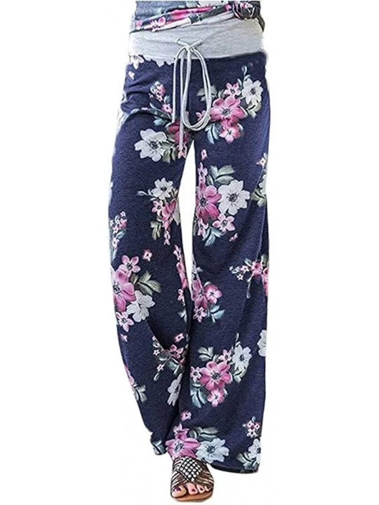 Bottoms Women's Comfy Casual Yoga Pants- Pajama Pants for Women Stretch Floral Print Drawstring High Waist Wide Leg Lounge Pa...