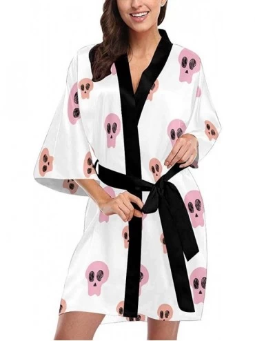 Robes Custom Dancing Skeleton Women Kimono Robes Beach Cover Up for Parties Wedding (XS-2XL) - Multi 2 - CC194WYYXLN $37.99