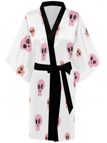 Robes Custom Dancing Skeleton Women Kimono Robes Beach Cover Up for Parties Wedding (XS-2XL) - Multi 2 - CC194WYYXLN $37.99