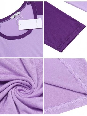 Nightgowns & Sleepshirts Women's Maternity Dress Nursing Nightgown for Breastfeeding Nightshirt Sleepwear - Purple - CR18G0MM...