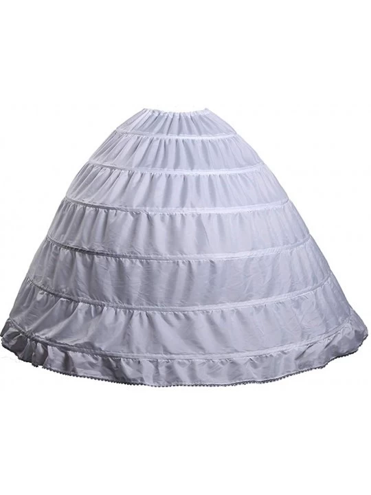 Slips Six Hoops Petticoat Underskirt Crinoline for Wedding Dress Slip - White - CC12I1JXMP3 $23.08