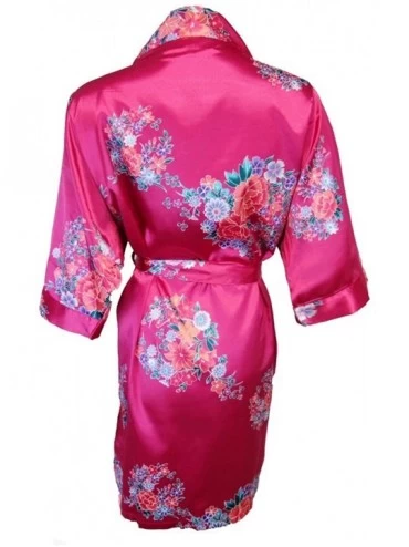 Robes Women's Satin Floral Bride and Bridal Party Robe-Available from Petite to 3X/4X - Fuchsia - CO12O86C4GN $21.47