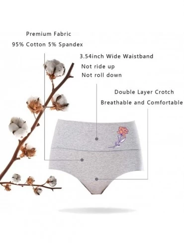 Panties Underwear Women High Waist Briefs Cotton Bamboo Modal Panties C Section - 5 Pack Rose(cotton) - C218M8TAAHD $12.85