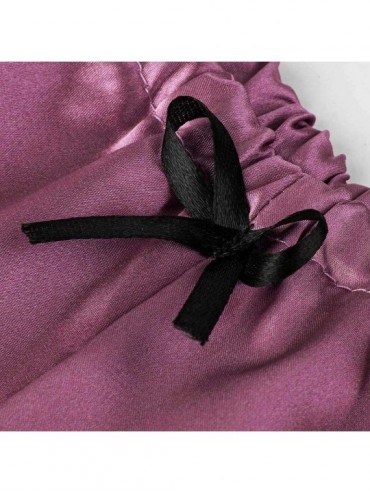 Sets Women Underwear Lace Shorts Set Sleepwear Pajamas Lingerie - Bowknot Backless Nightdress Lace Nightie - Hot Pink - C6195...