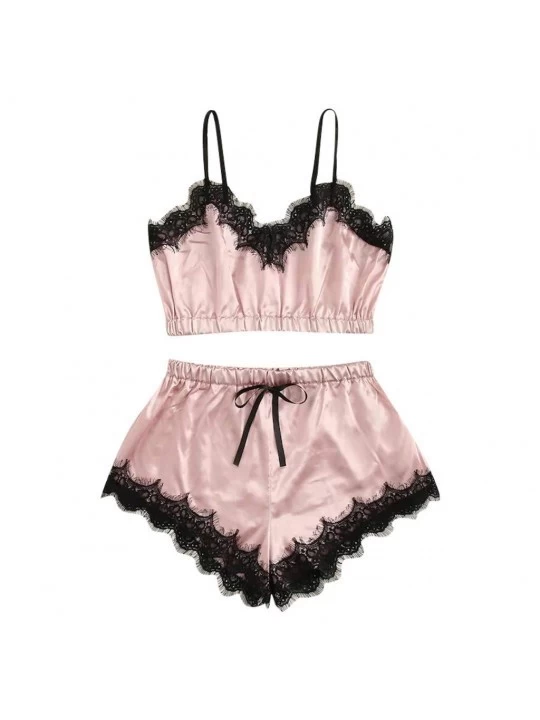 Robes 2020 Lingerie Set for Women Lace Lace Up Bralette & High Waist Panty - CJ194AOW83N $31.59