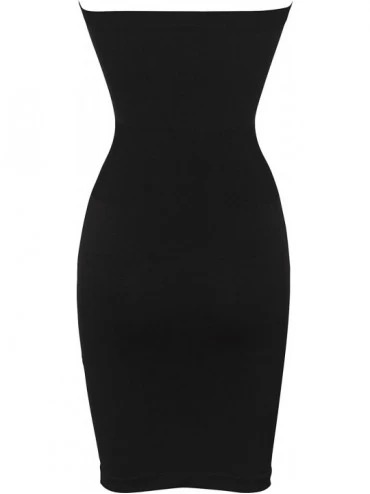 Shapewear Seamless Smoother Tube Slip Dress - Black - CQ11CVESLNX $10.43