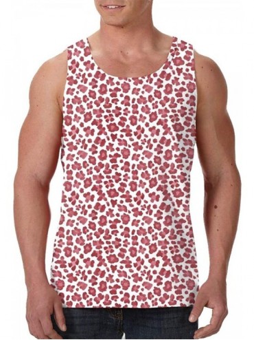 Undershirts Men's Sleeveless Undershirt Summer Sweat Shirt Beachwear - Leopard Print - Black - C119CIYOT25 $35.93