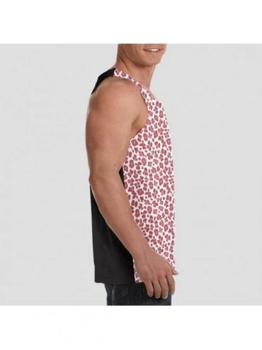 Undershirts Men's Sleeveless Undershirt Summer Sweat Shirt Beachwear - Leopard Print - Black - C119CIYOT25 $17.97