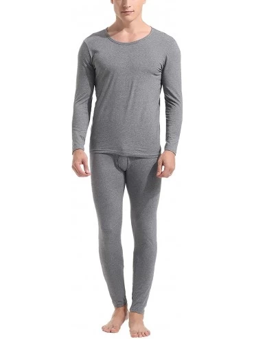 Thermal Underwear Mens Cotton Thermal Underwear Long Johns Base Layer Set - Lightweight-gray - CA18GOSKRMI $51.95