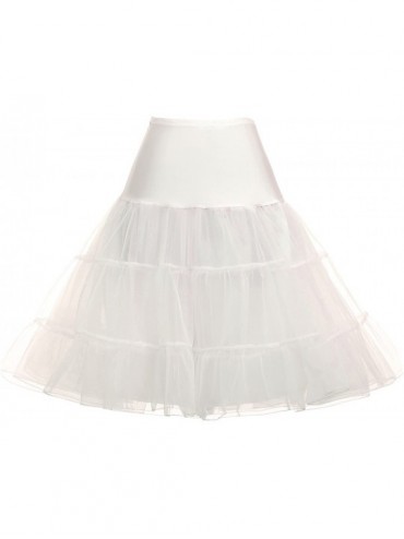 Slips Vintage Women's 50s Petticoat Skirts Crinoline Tutu Crinoline Underskirts - Ivory - C7188N9MSN3 $31.03