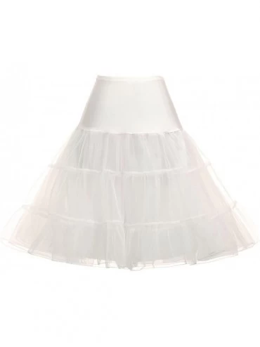 Slips Vintage Women's 50s Petticoat Skirts Crinoline Tutu Crinoline Underskirts - Ivory - C7188N9MSN3 $27.34