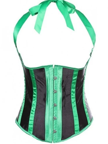 Bustiers & Corsets Womens Bustiers Green Halterneck Underbust Waist Cincher Party Outfit Gothic Corset - Green - CS18SYZ4MNS ...