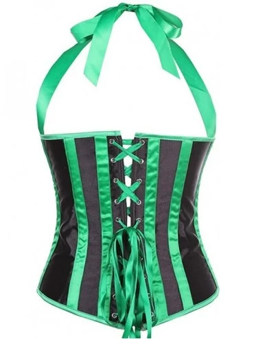 Bustiers & Corsets Womens Bustiers Green Halterneck Underbust Waist Cincher Party Outfit Gothic Corset - Green - CS18SYZ4MNS ...