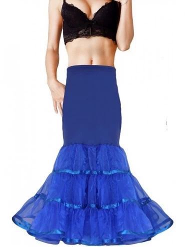 Slips Women Mermaid Petticoat Fishtail Underskirt Trumpet Crinoline for Mermaid Wedding Dress - Royal Blue - CN18C7T8080 $15.11