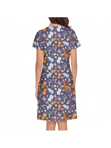 Tops Women's Cute Sleep Shirt Sleepwear Night Dress Short Sleeve Nightshirts Nightgown - White-117 - C21933WXUL5 $31.66